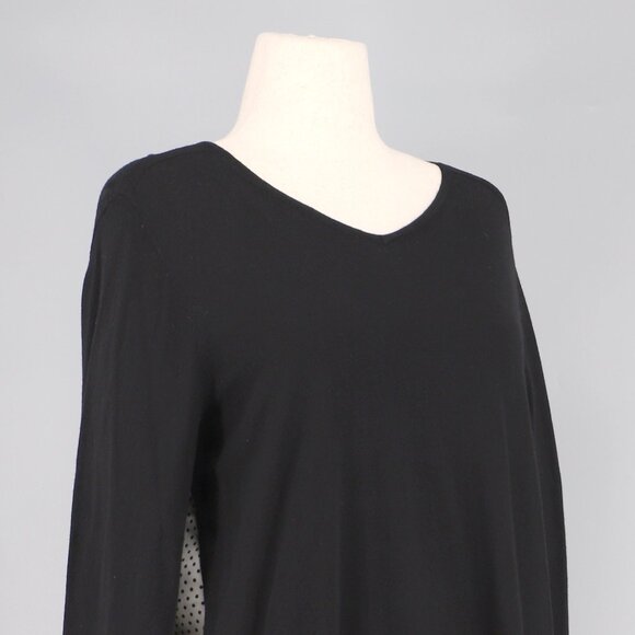 NWT CHICO'S Geo Woven-Back Polka Dots Black White 3/4 Sleeve Sweater Size 3/XL - Picture 4 of 8
